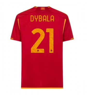 AS Roma Paulo Dybala #21 Hjemmebanetrøje 2023-24 Kort ærmer